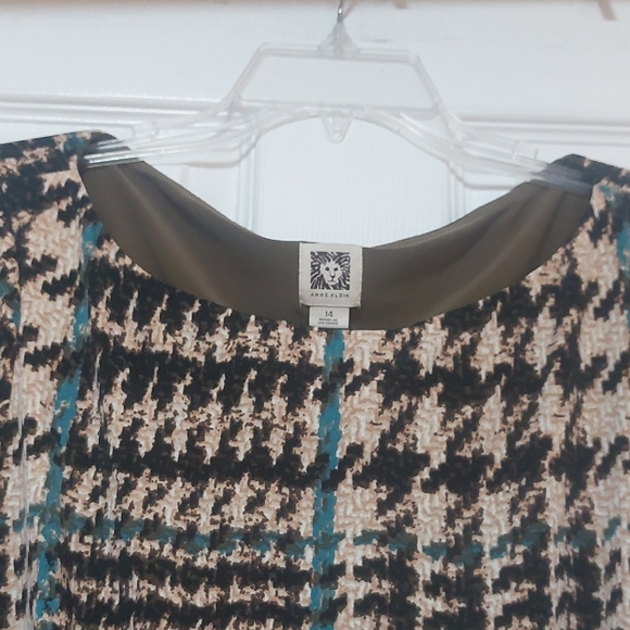 Anne Klein, Size 14, Black,Teal and Tan Dress - Picture 5 of 8